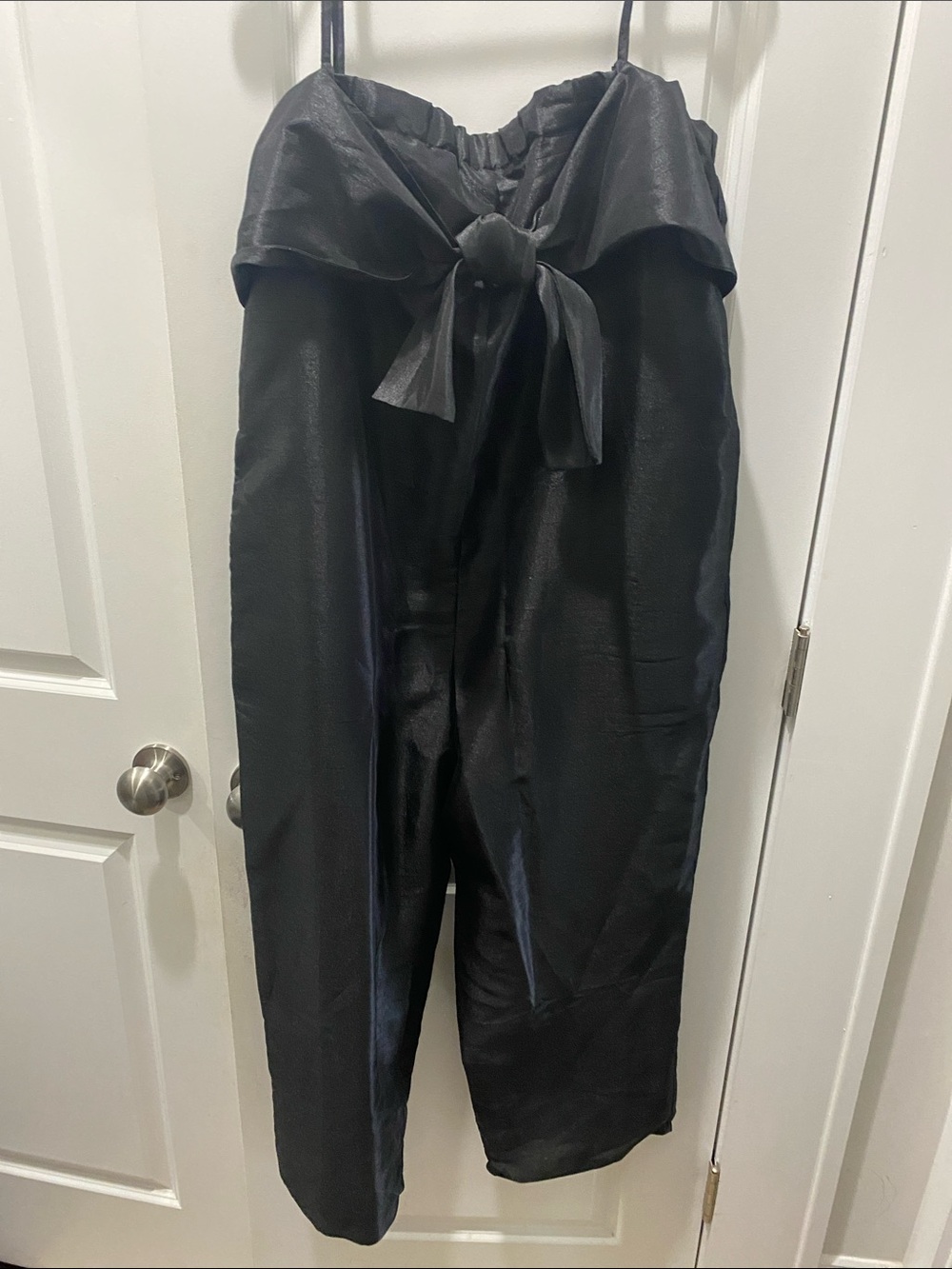 Anthropologie/ Hutch  Black Strapless bow Front Jumpsuit